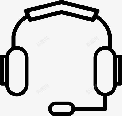 耳机麦克风音乐图标svg_新图网 https://ixintu.com 声音 扬声器 硬件笔划 立体声 耳机 语音 音乐 麦克风