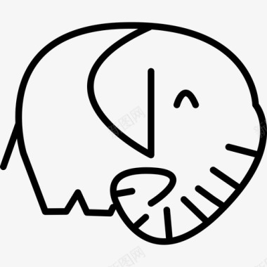 大象哺乳动物侧视图动物几次划水图标图标