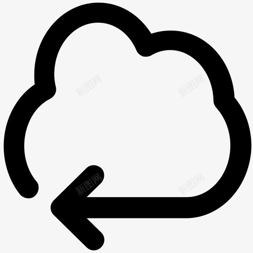 云计算云计算加粗线条图标svg_新图网 https://ixintu.com 云计算 云计算加粗线条图标