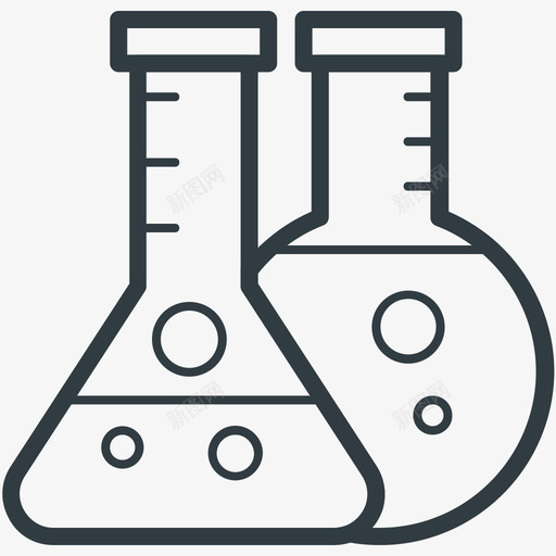 实验室玻璃器皿科学技术线图标svg_新图网 https://ixintu.com 实验室玻璃器皿 科学技术矢量线图标