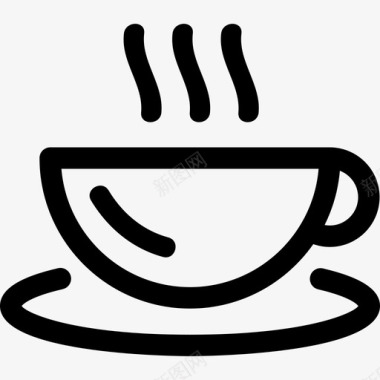 热咖啡杯轮廓食物酒店图标图标
