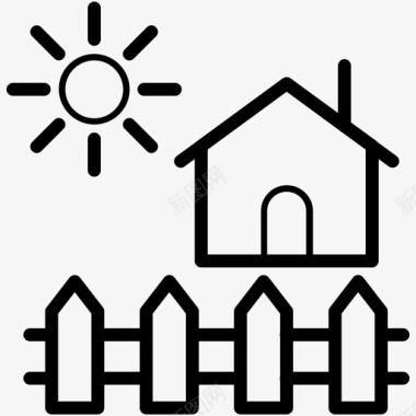 住宅庭院阳光图标图标