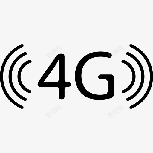 4G技术符号接口手机图标svg_新图网 https://ixintu.com 4G技术符号 手机 接口