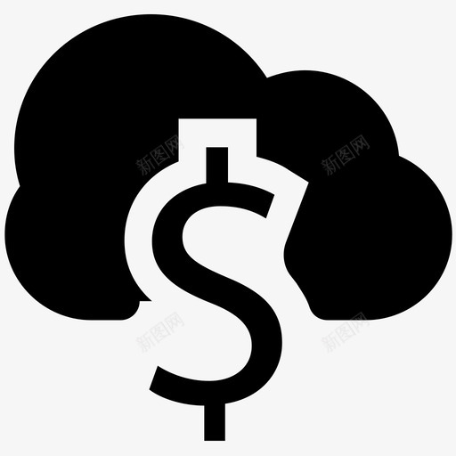 云计算中的美元云计算大胆的实体图标svg_新图网 https://ixintu.com 云计算中的美元 云计算大胆的实体图标