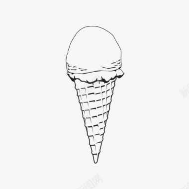 冰淇淋筒美味甜甜图标图标