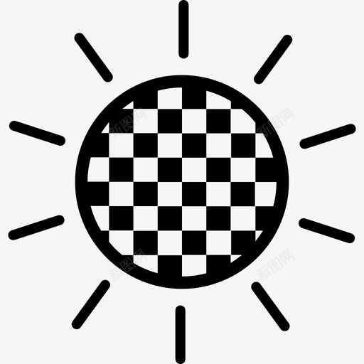 带有方格圆圈标志图标的太阳轮廓svg_新图网 https://ixintu.com 图标的太阳轮廓 带有方格圆圈 标志