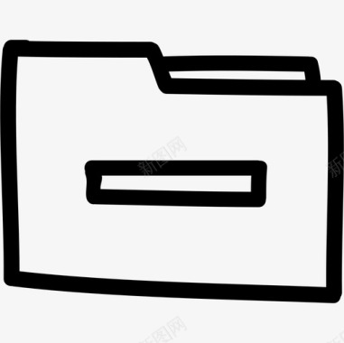 删除文件夹带减号的手绘符号轮廓界面手绘图标图标