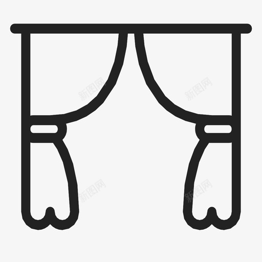 窗帘窗罩窗框图标svg_新图网 https://ixintu.com 内饰 家具 布料 窗帘 窗户装饰 窗框 窗罩 装饰 遮光