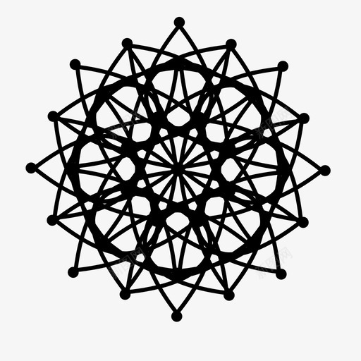 图案点曼陀罗图标svg_新图网 https://ixintu.com 几何 图案 图案图案 对称 曲线 曼陀罗 点 花卉 装饰性