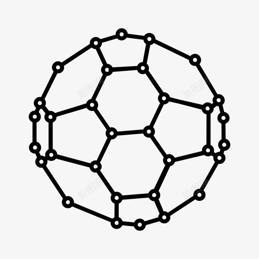 巴基球管结构图标svg_新图网 https://ixintu.com 六角形 富勒烯 巴基球 球体 石墨 碳 科学和研究 管 结构 螺旋