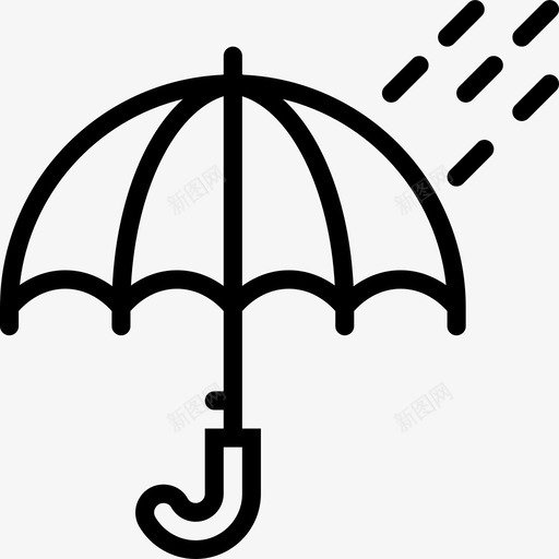 雨天气时间图标svg_新图网 https://ixintu.com 下雨 多云 天气 天气轮廓 天空 时间 条件 潮湿 降水 雨