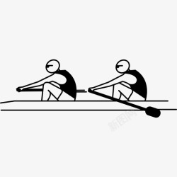 情侣划船双人团队运动图标高清图片