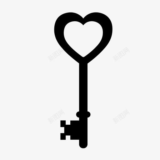 心形钥匙开放式项链图标svg_新图网 https://ixintu.com 女性化 小挂坠 带锁 开放式 心形钥匙 情人节 爱情 贴身 项链