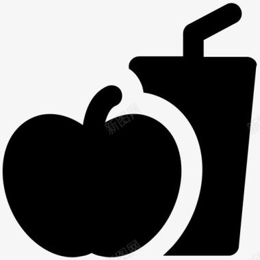 苹果汁购物大胆的固体图标图标