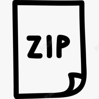 Zip文件手绘界面符号手绘图标图标