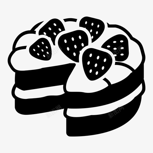 草莓蛋糕面包店生日图标svg_新图网 https://ixintu.com 奶油 甜点 生日 糖 草莓蛋糕 面包店