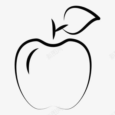 苹果带叶苹果脆皮图标图标