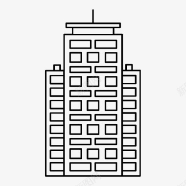 摩天大楼住宅整体图标图标
