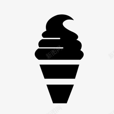 冰淇淋筒圆锥形凝胶图标图标