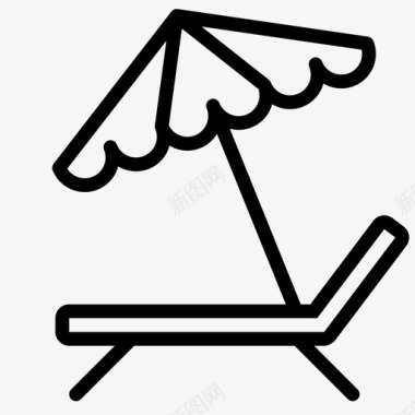 躺椅旅游海上图标图标
