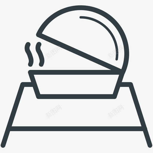 烧烤架食物线图标svg_新图网 https://ixintu.com 烧烤架 食物矢量线图标