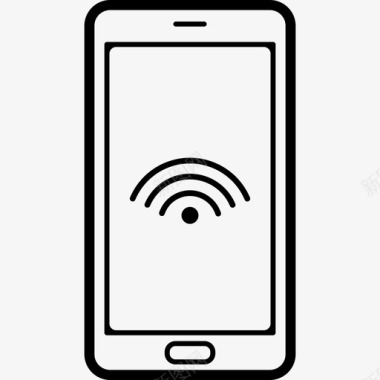 屏幕上带有Wifi连接标志的手机轮廓工具和用具手机图标图标