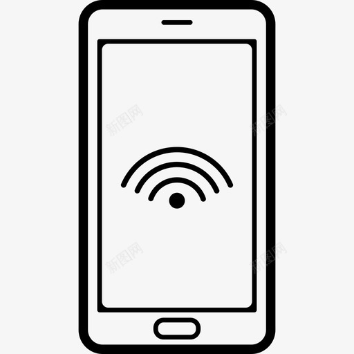 屏幕上带有Wifi连接标志的手机轮廓工具和用具手机图标svg_新图网 https://ixintu.com 屏幕上带有Wifi连接标志的手机轮廓 工具和用具 手机
