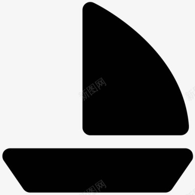 游艇运动大胆的固体图标图标