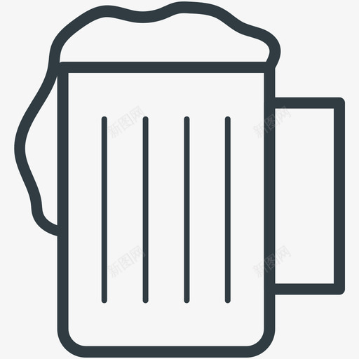 啤酒杯食物线图标svg_新图网 https://ixintu.com 啤酒杯 食物矢量线图标