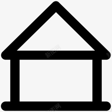 小屋建筑和家具加粗线条图标图标