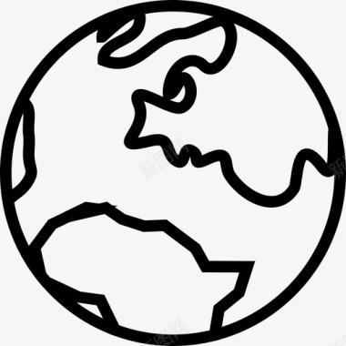 地球史密森太空轮廓图标图标