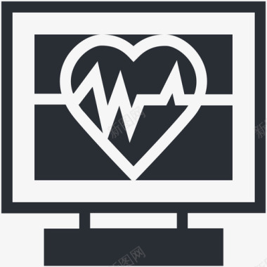 心电图机医疗和健康图标图标