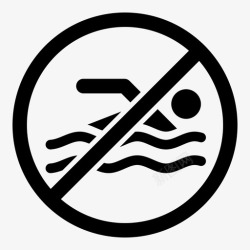 禁止潜水禁止游泳标志警告危险图标高清图片