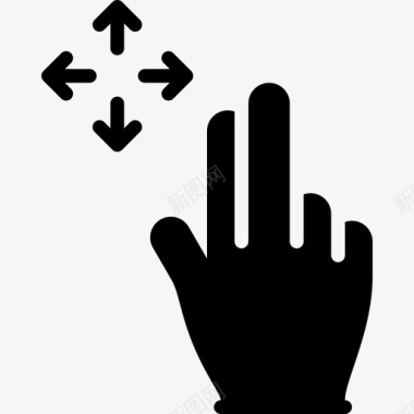 两个手指移动重新定位导航图标图标