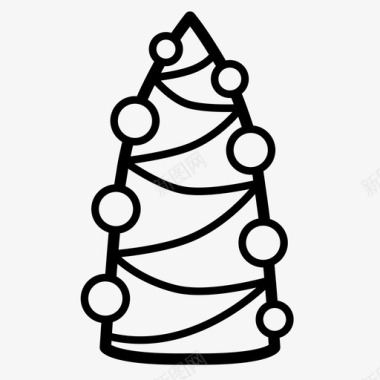 圣诞树高大装饰品图标图标