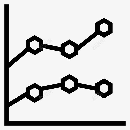 折线图统计报告图标svg_新图网 https://ixintu.com 业务 分析 图 折线图 报告 点 移动 统计 角度业务 轴