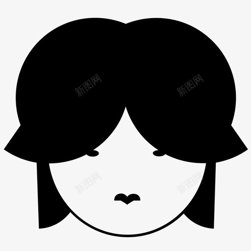 短发女孩头发漂亮的头发图标svg_新图网 https://ixintu.com 刘海 头发和脸 女孩头发 学校的头发 漂亮的头发 短发 细头发 脸 黑发