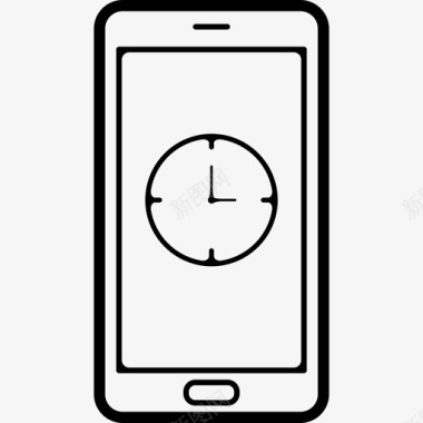 带时钟的手机屏幕工具和用具手机图标图标