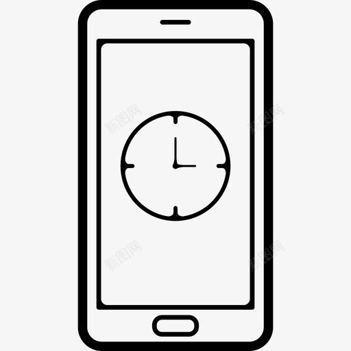 带时钟的手机屏幕工具和用具手机图标svg_新图网 https://ixintu.com 工具和用具 带时钟的手机屏幕 手机
