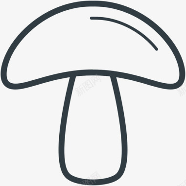 普通蘑菇自然线图标图标