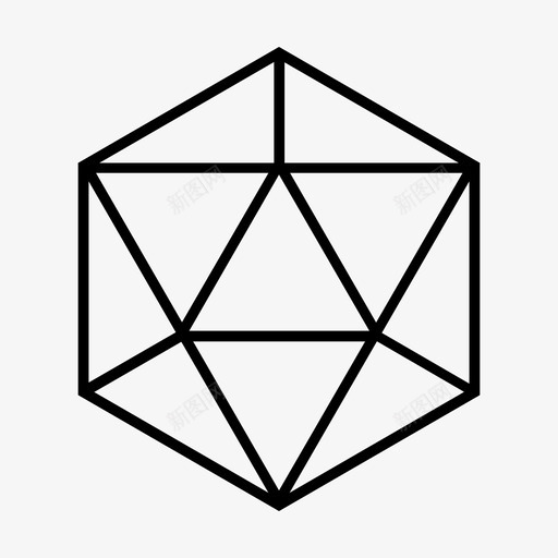 二十面体面几何学图标svg_新图网 https://ixintu.com 三角形 二十面体 几何学 多边形 形状 柏拉图体 研究 科学 面
