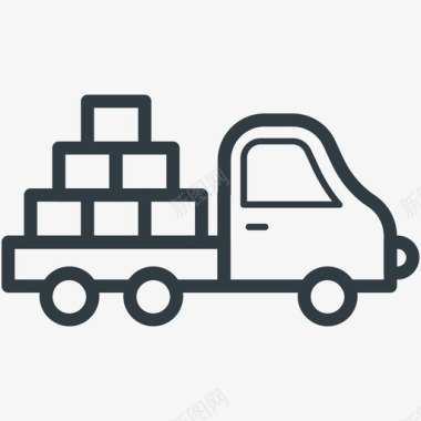 砖头卡车物流配送载体图标图标