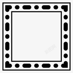 正方形黑框第12框正方形视线图标高清图片