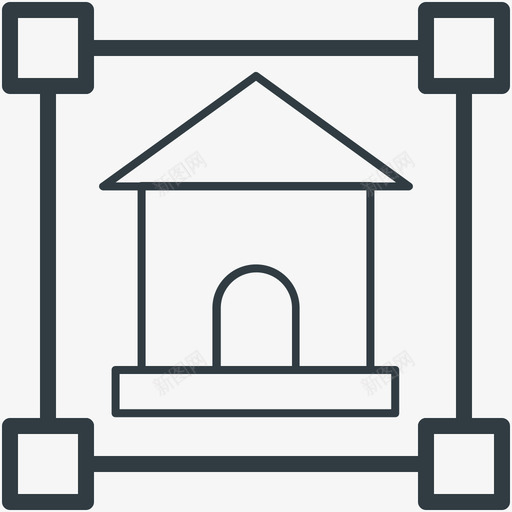 房屋建筑平面图工程线图标svg_新图网 https://ixintu.com 工程矢量线图标 房屋建筑平面图