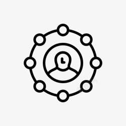 尖刺包围中心以用户为中心可用性系统图标高清图片