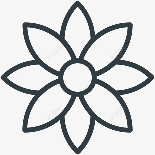 血根花自然线图标svg_新图网 https://ixintu.com 自然矢量线图标 血根花