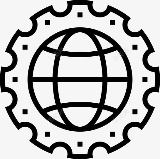全球生产生产加工图标svg_新图网 https://ixintu.com 世界 全球生产 加工 地球 操作 生产 项目管理 齿轮