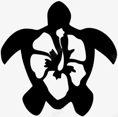 热带龟乌龟游泳图标图标