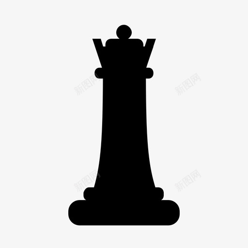 皇后将死国际象棋图标svg_新图网 https://ixintu.com 国际象棋 塔 室内游戏和体育固体图标 将死 强大 棋子 棋盘 游戏 王冠 皇后 西洋棋