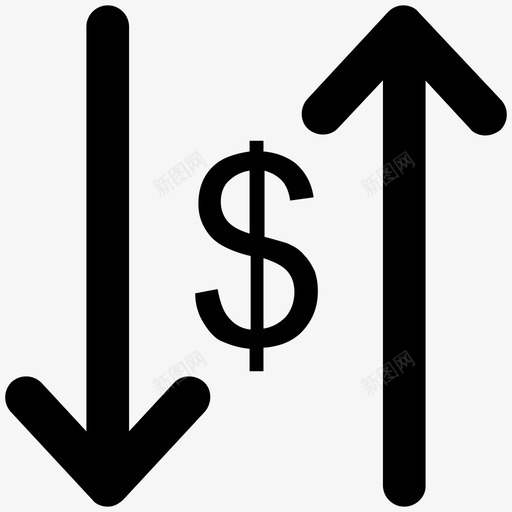 美元估值商业黑线图标svg_新图网 https://ixintu.com 商业黑线图标 美元估值
